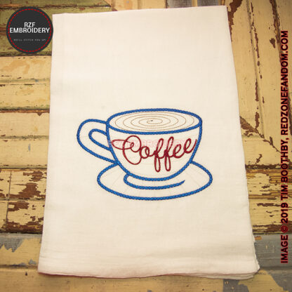 embroidered coffee towel