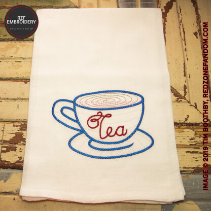 embroidered tea towel
