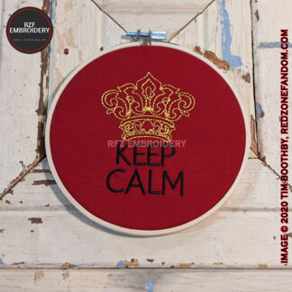 Keep Calm round Hoop Embroidered wall art