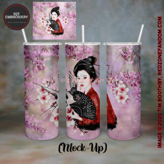 Geisha with blossoms 20oz tumbler