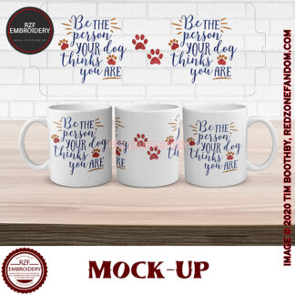 15oz Be the person your dog thinks you are glittery mug