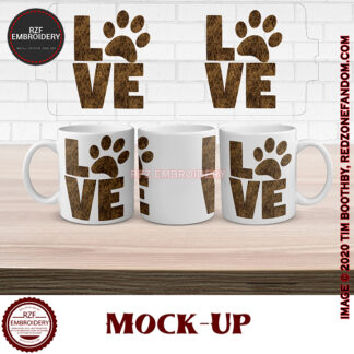 15oz Love Dogs Furry lettered mug