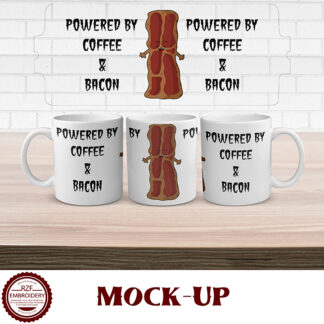 15oz Powered By Coffee and Bacon mug
