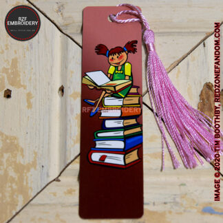 Girl with Books Bookmark