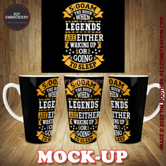 17oz Latte Mug - 5am the hour when legends are either waking up or going to sleep - Mock-Up
