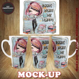 17oz Latte Mug - Books Make Me Happy 4