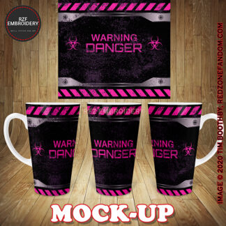 17oz Latte Mug - Pink Warning
