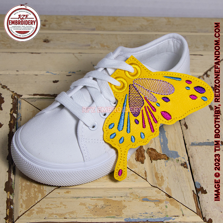 Yellow Butterfly Shoe Wings on shoe