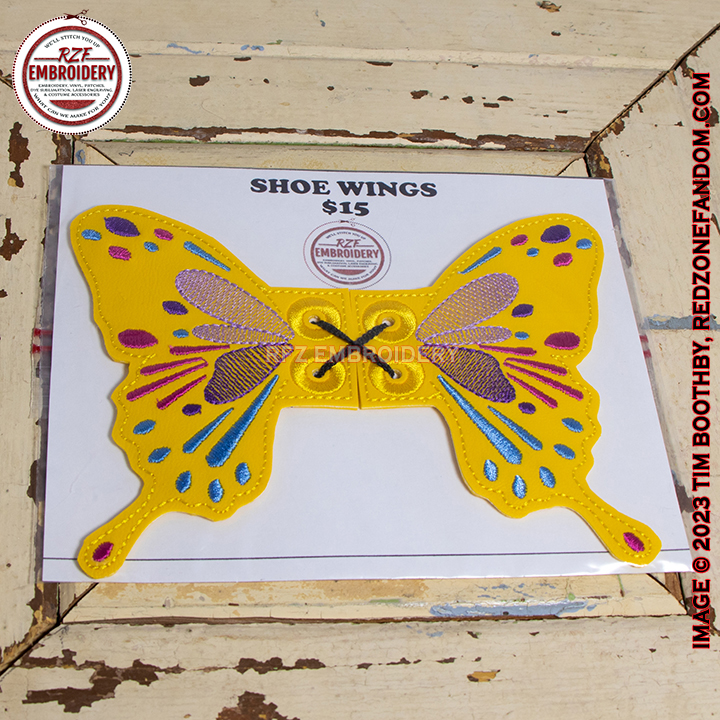 Yellow Butterfly Shoe Wings in package