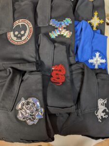 A selection of shirts with custom embroidery