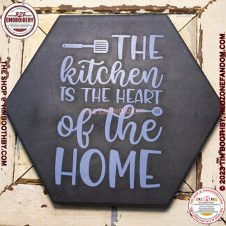 Slate tile with words about the kitchen