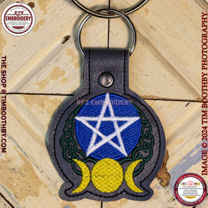 Pentagram with Triple moon symbolizing the Celtic Goddess