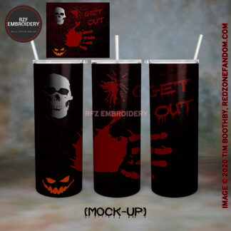 skull & bloody hand get out 20oz tumbler