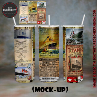20oz Titanic Scrapbook tumbler