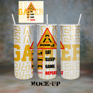 eat sleep game repeat 20oz tumbler