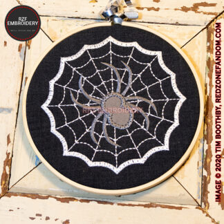 Spider on Web round hoop wall art