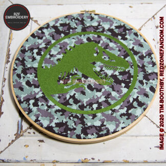 Camo Dinosaur Hoop Art