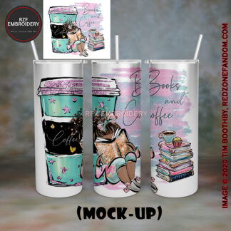 20oz Latte Mug - Books And Coffee2