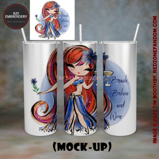 20oz Tumbler - Beach Bikini Wine3