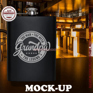 Hip Flask - Grandpa the man the myth the legend
